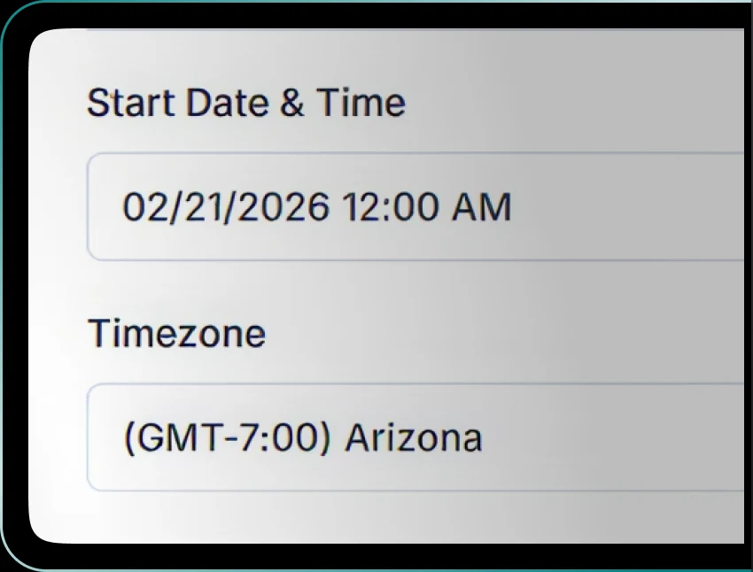 Scheduled sale start date, time and timezone settings